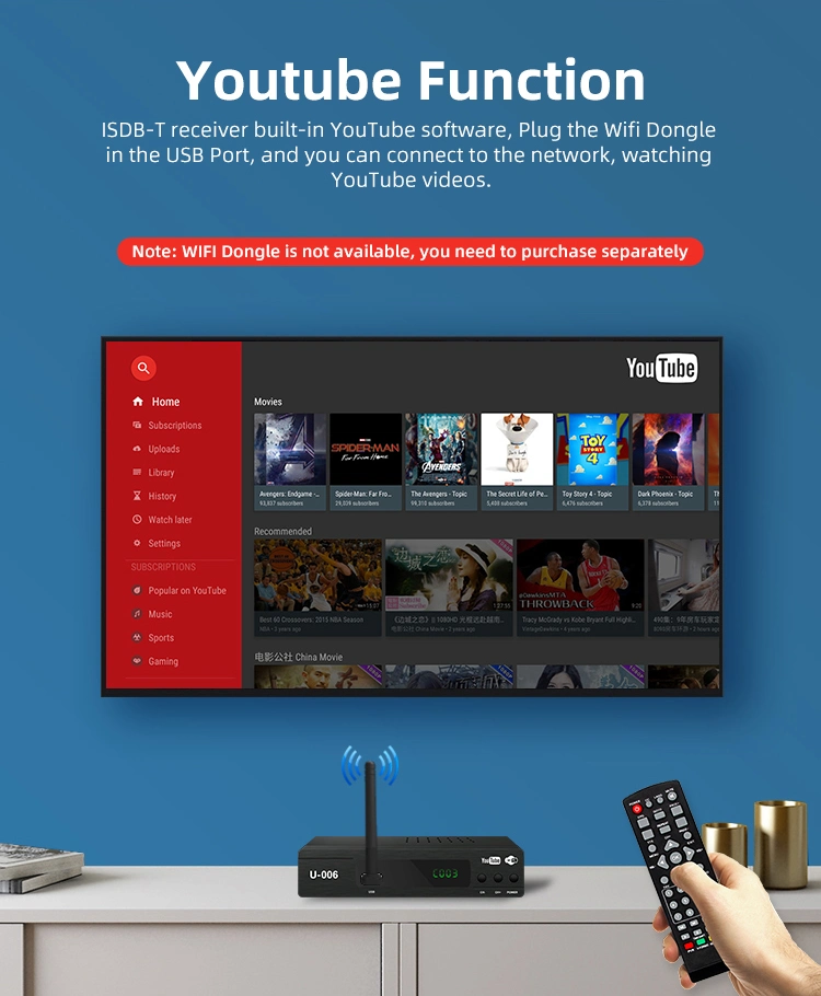 2019 Hot Selling Set Top Box ISDB-T Digital TV Reception Box