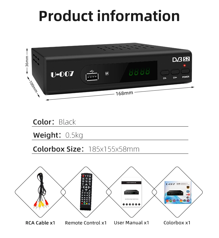Global Satellite TV Receiver HD DVB S2 FTA Software Upgrade Digital Set Top Box