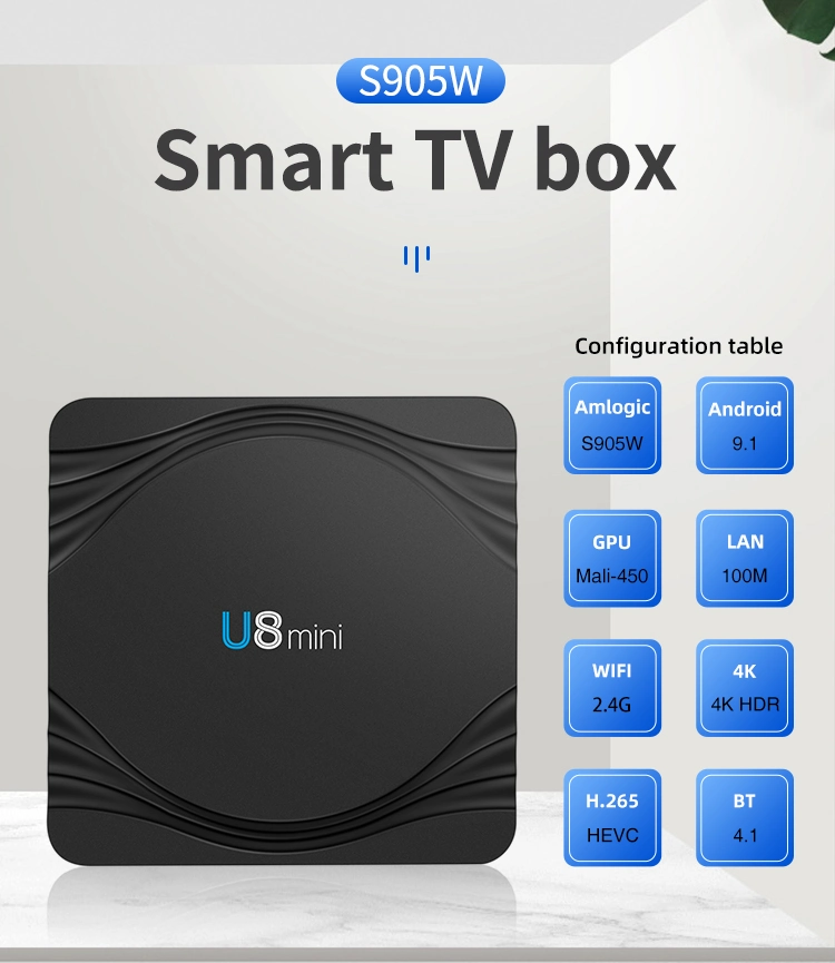 Android TV Box 2020 Hot Sale Full 4K Hdr Hevc H. 265 TV Set Top Box