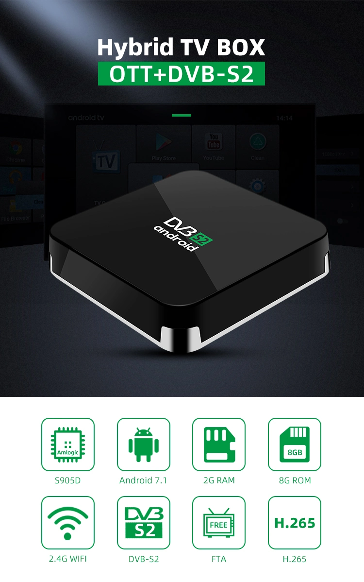 4K Android Hybrid Ott TV Box Satellite Receiver IPTV Set Top Box DVB S2 Combo Set Top Box