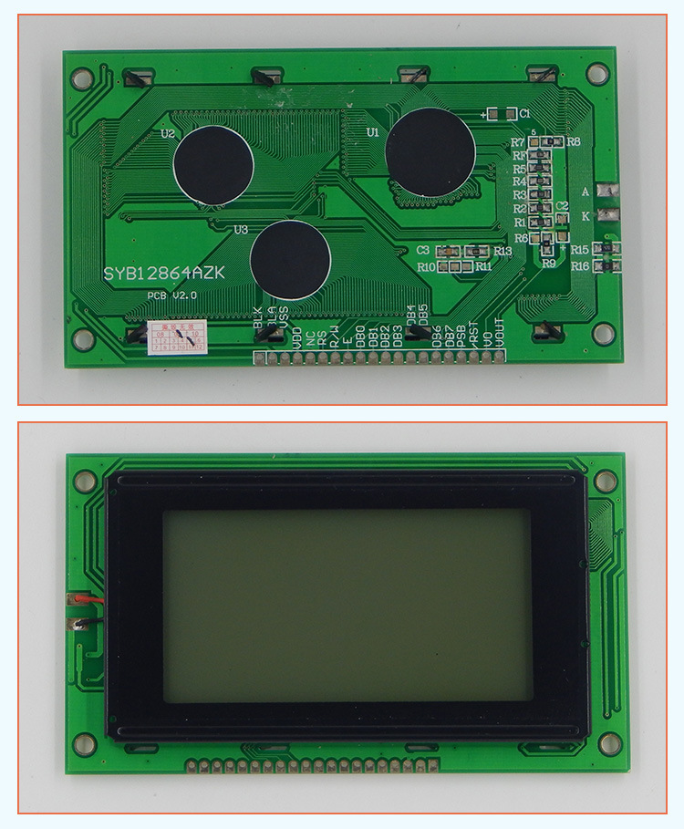 Industrial Monochrome Graphic 128X64 FSTN/Positive 20pins Display Serial/Parallel Screen St7920 Controller LED White LCD Module