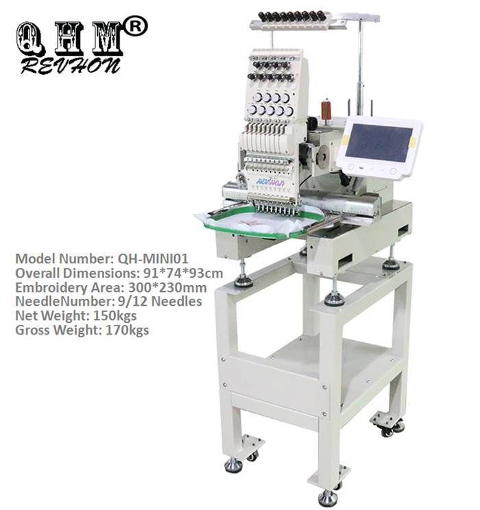 Computer Automation 1 Head Industrial Mini Touch Screen Embroidery Machine Price