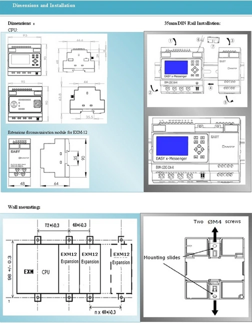 Factory Price Programmable Logic Controller GSM PLC (Programmable Relay EXM-12DC-DAI-R-HMI)