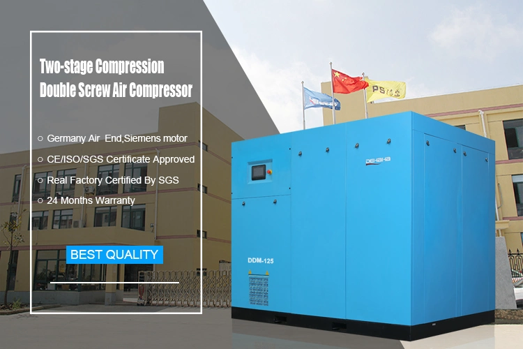7 Bar VSD/VFD Industrial Stationary Double Screw Type Air Compressor with ABB Inverter