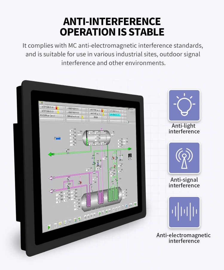 17 Inch Tempered Glass OEM HMI COM J1900 I3 I5 I7 Industrial Monitor Touch Industrial Panel