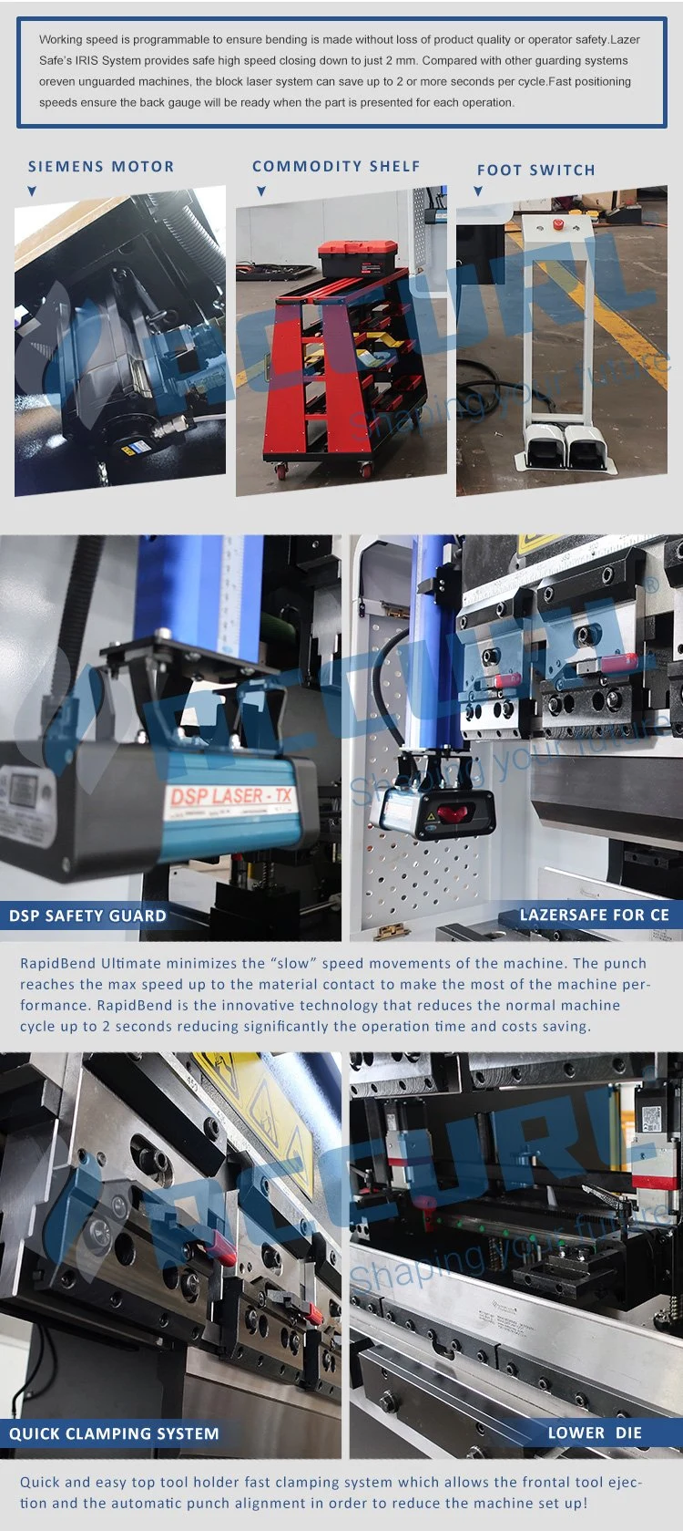 Accurl New Type CNC 3D Controller No Hydraulic Servo Press Brake