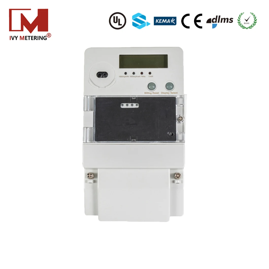 LCD Display GPRS 4G PLC Communication Single Phase Electrical Meter