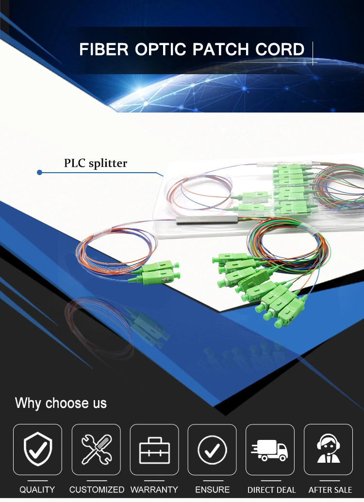 Fiber Optic PLC Spliter 2X8 Mini Module Steel Tube Type Sc/APC Connector Splitter PLC