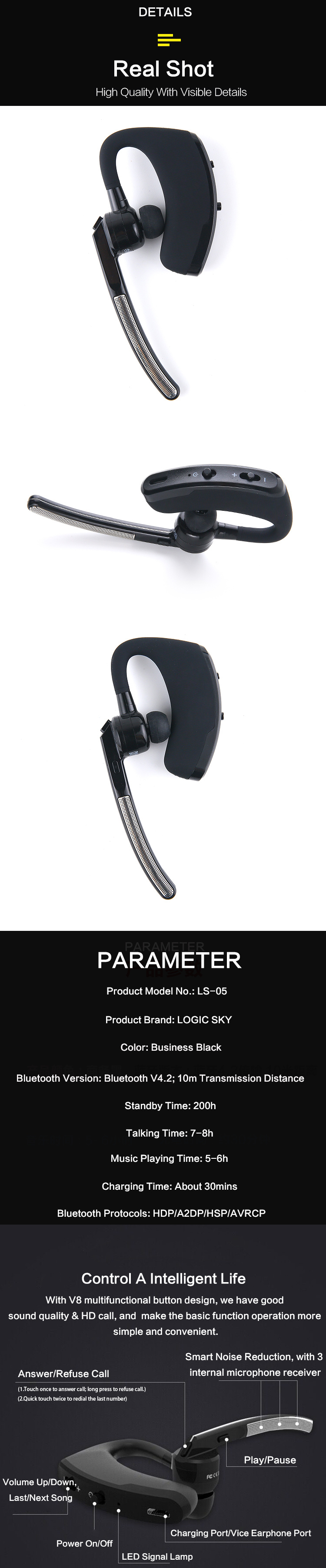 Logic Sky Ls-05 Bluetooth Headset Earbuds