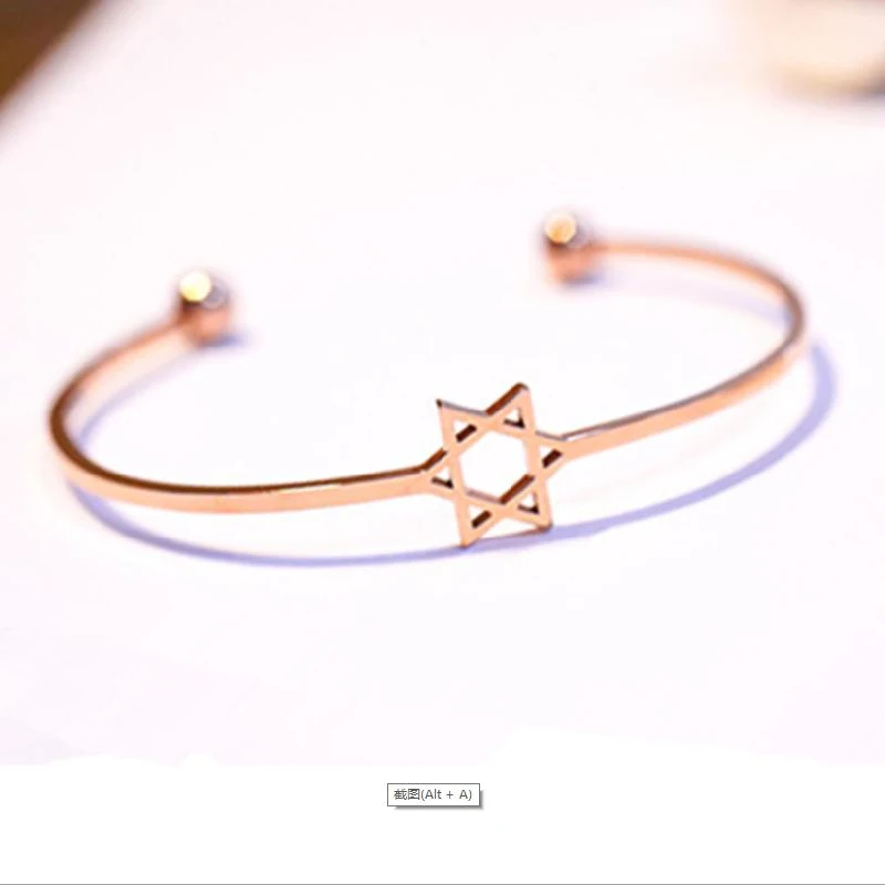 Korean-Open-Bracelet-Hexagon-Star-Bracelet