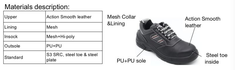 Basic Safety Shoe Genuine Leather Safety Boot Safety Footwear