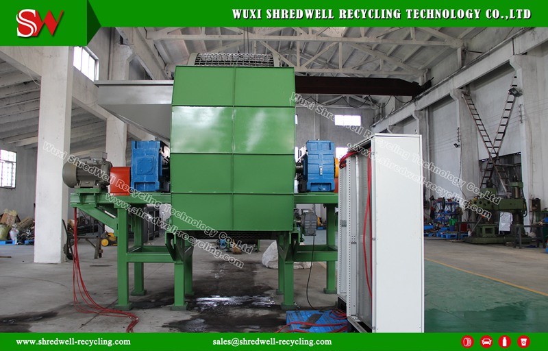 Siemens PLC Control Waste Tyre Crusher for Used Tire Shredding