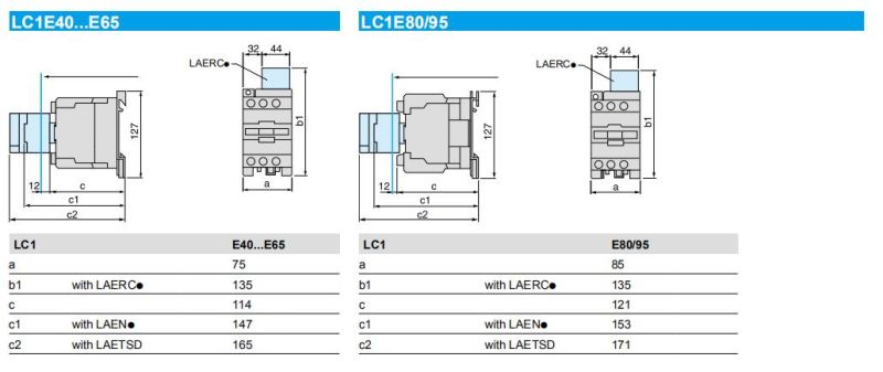 LC1-E1210 AC Contactors, Ce Proved High Quality AC Contactors, ISO9001 Proved AC Contactors
