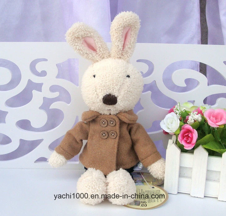 Stuffed Rabbit Plush Toy with Winter Clothing