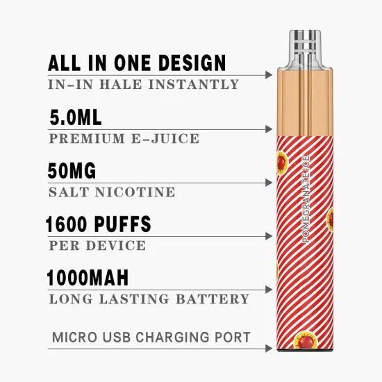 Wholesale Mini Electronic Cigarette 1600 Puffs Disposable Vape
