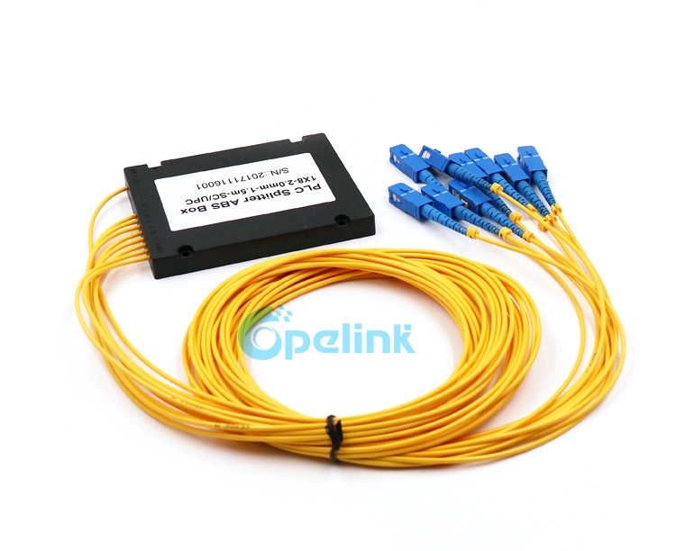 1X8 ABS Box, 2.0mm Fiber Optic PLC Splitter, 1m