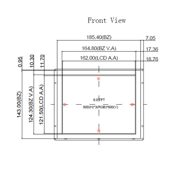 High Quality HMI 1024 (RGB) X768 Dots 8.0" Xga TFT LCD 4-Wire Resistance Touch HMI