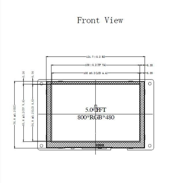 Optical Bonding HMI 5.0 Inch, 800X480, 64K Colors Uart TFT LCD Module Capacitive Touch Panel with HMI