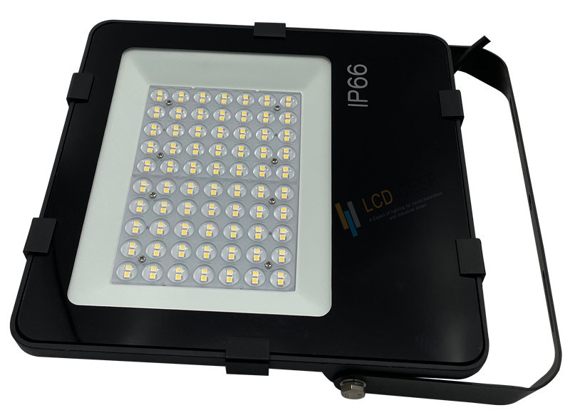 High Efficiency 150lm/W LED Flood Light 100W Outdoor LED Floodlights 100-277V Copper Free Aluminum Black Housing IP66 Floodlight with PLC Dimmable System