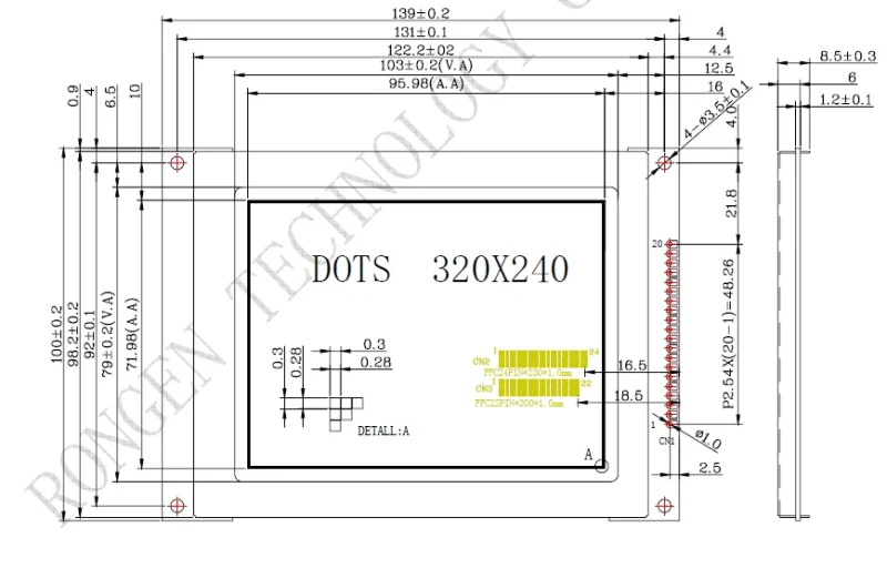 Rg320240-57kcs Ronen 5.7inch 320*240 Stn LCD Module