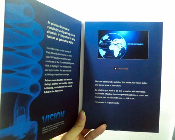 4.3 Inch Video Greeting Card Brochure with Button