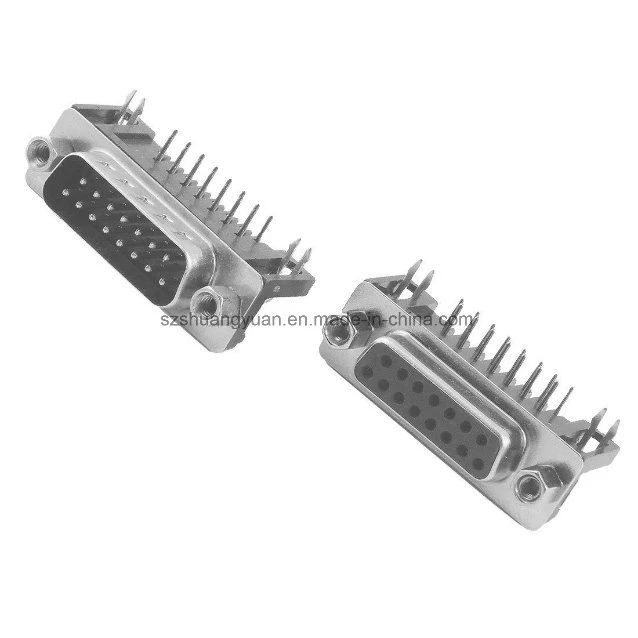 D-SUB PCB Mount Connector with dB15 15 Pin Male + Female