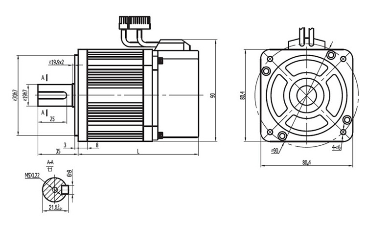 220V 750W 3phase AC Servo Motor Driver CNC Kit Sewing Machine Servo Motor