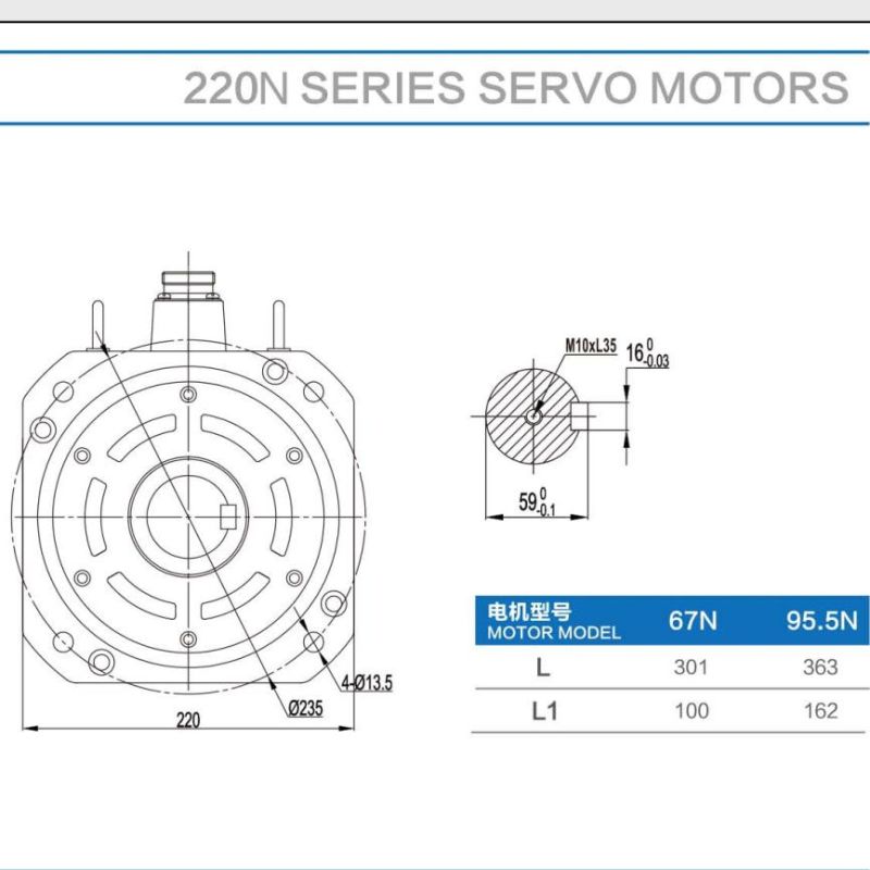220n 80mm 3000rpm 750W AC Servo Motor and Servo Driver