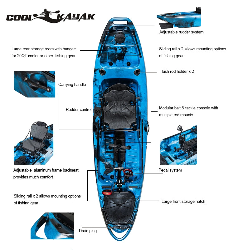 Pedal Kayak Fishing Plastic Kayak