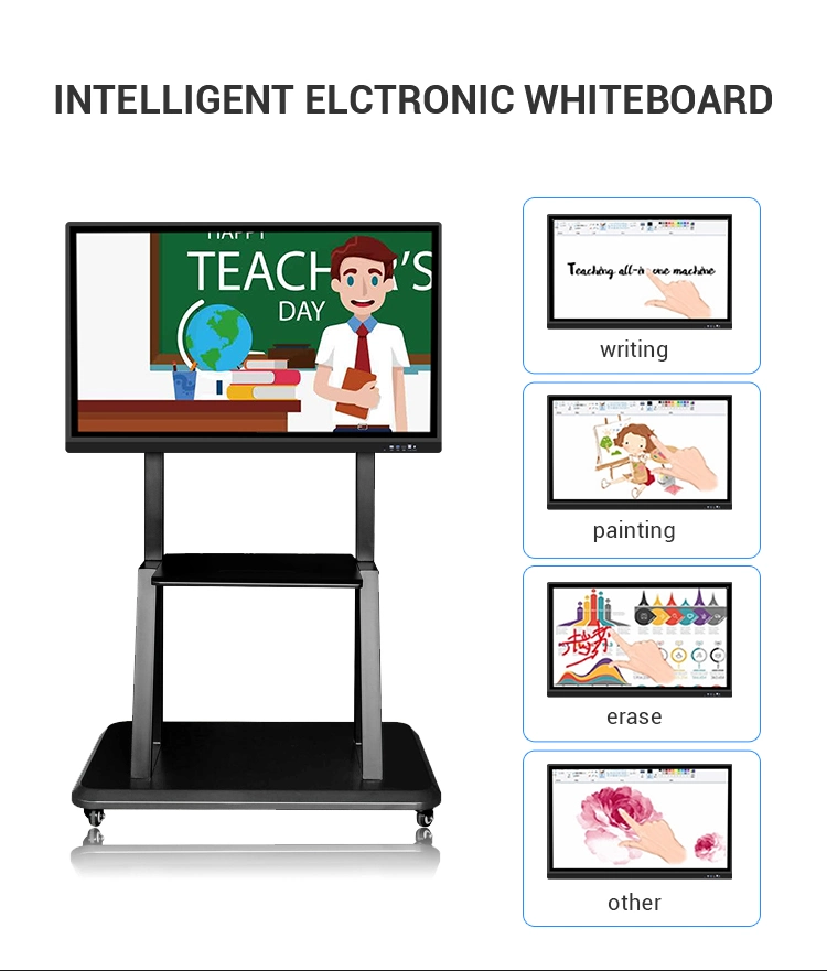 smart board interactive whiteboard 65 75 86 inch Infrared multi-touch screen flat panel for office conference dual OS