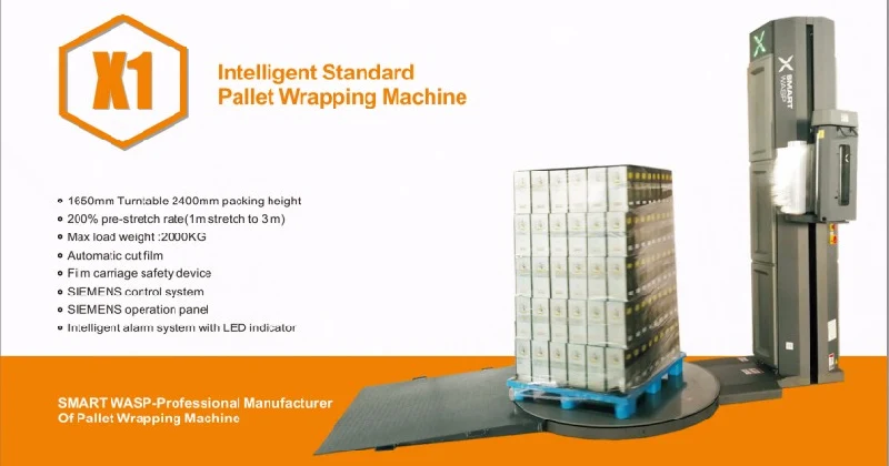 PLC Control Semi-Auto Pallet Wrapping Machine