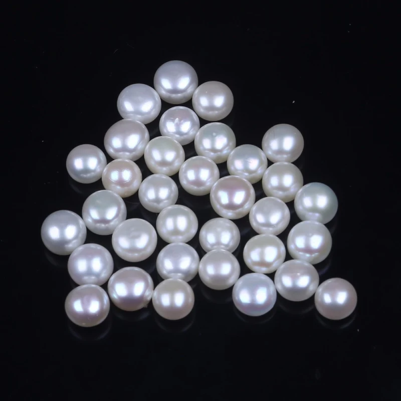 Wholesale 7.5-8mm Button Shape Pearl for Earring, Ring