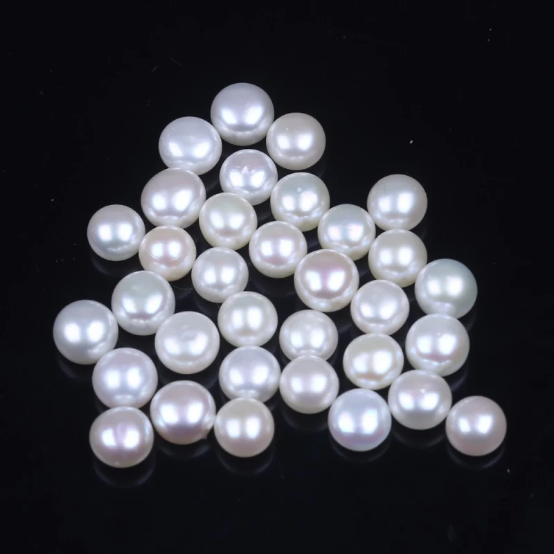 Wholesale 7.5-8mm Button Shape Pearl for Earring, Ring