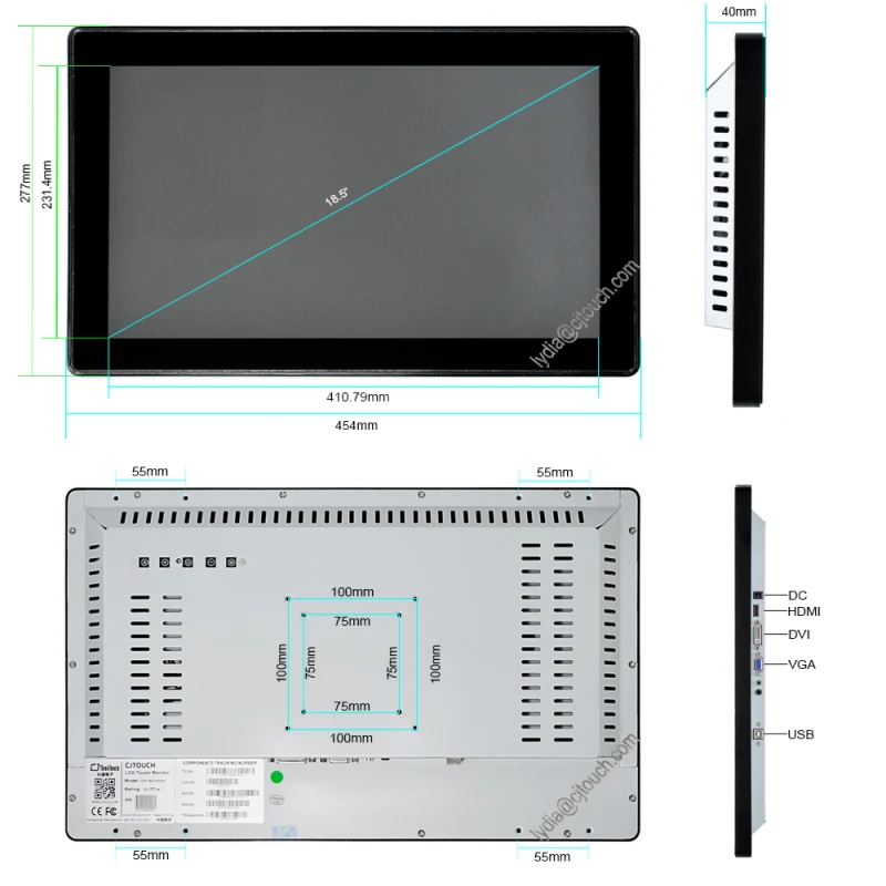 Cjtouch 18.5inch Pcap Multitouch Monitor