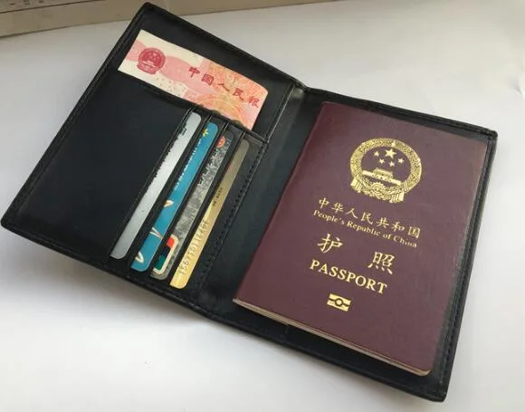 Genuine Leather Signal Blocking Case RFID Blocking Passport Credit Card Holder