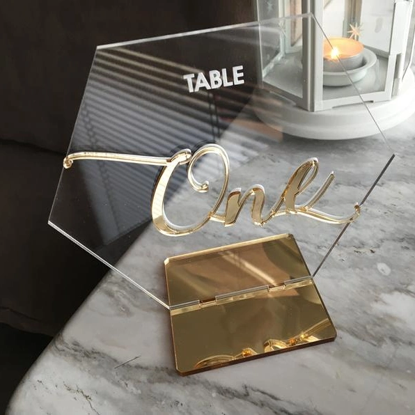 Wedding Decoration Table Number Holders Acrylic Laser Cut Place Card Restaurant Table Number Stand
