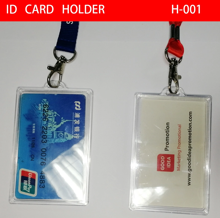ID Card Holder with Lanyard, Plastic Card Holder
