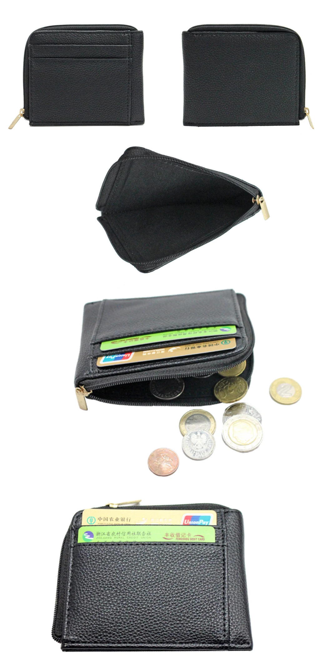 Wholesale Customized Mini PU Leather Wallets Credit Card Holder Slim Coin Purse