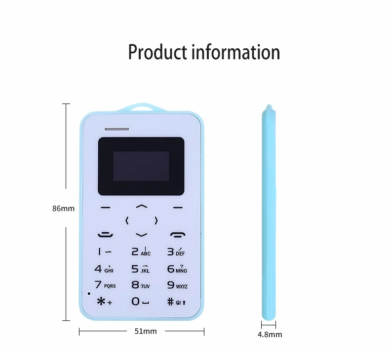Original Ultra Thin Mini Aeku C6 Card Phone Student Version Credit Card Mobile Phone Bluetooth