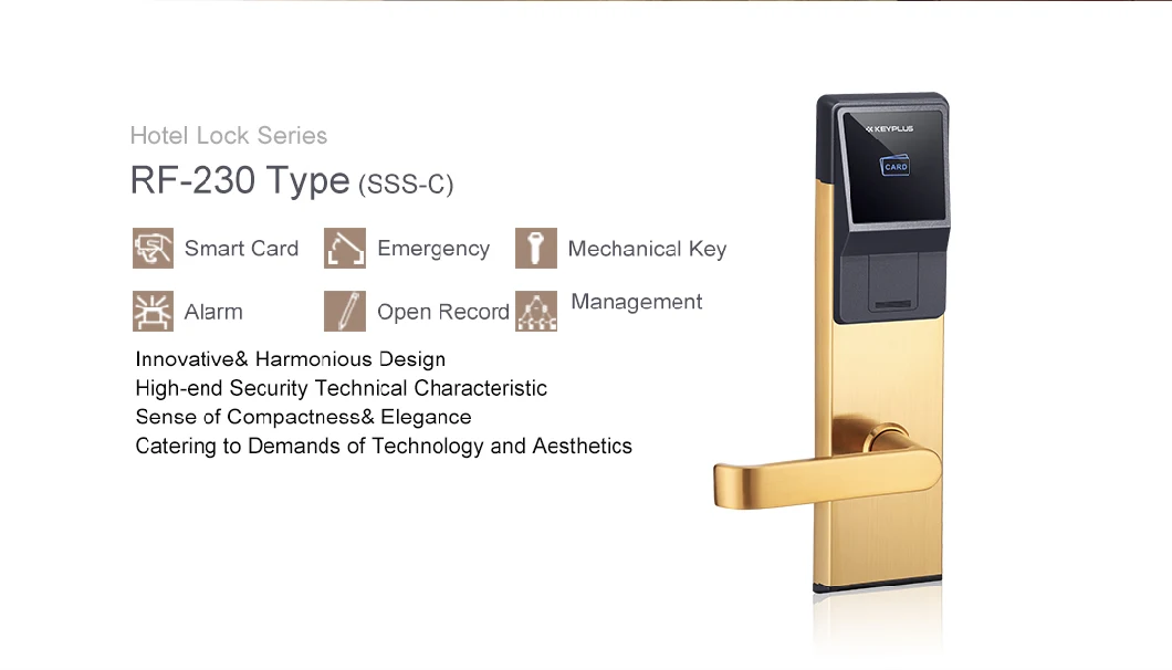 T57 Card Hotel RFID Card Key Door Lock Hotel Lock System Smart Door Lock