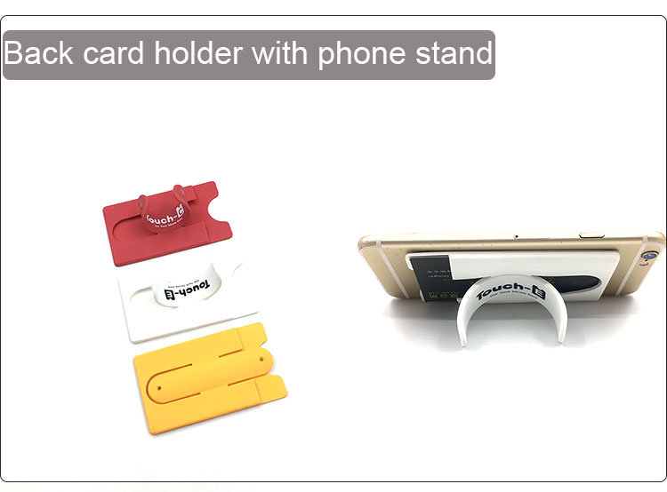 Silicone Mobile Cell Phone Back Strap with Card Holder