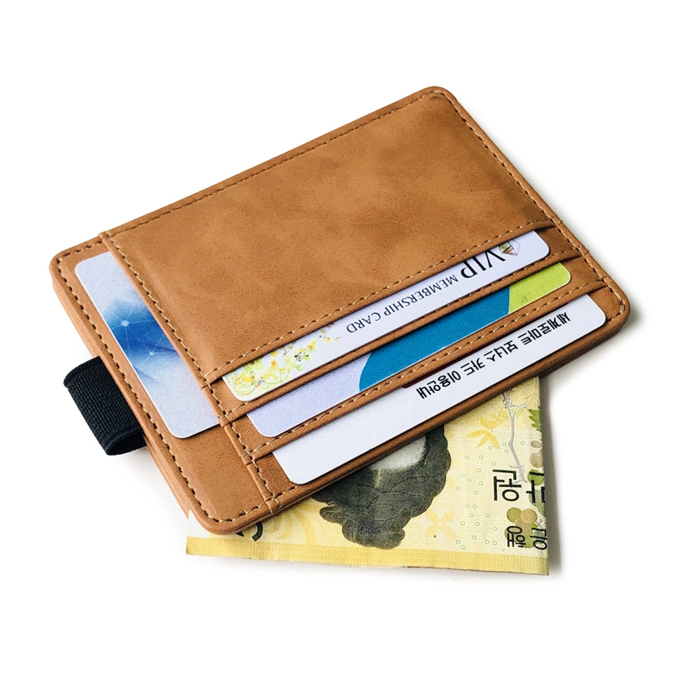 Leather Money Clip Card Holder Wallet