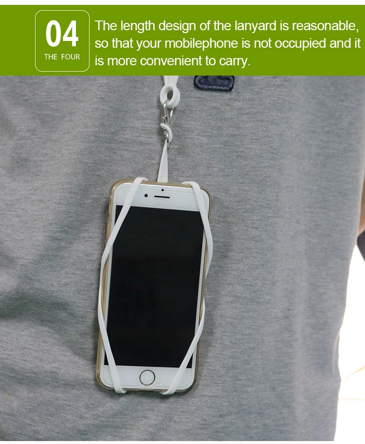 Universal Silicone Cell Phone Lanyard Strap with Card Holder