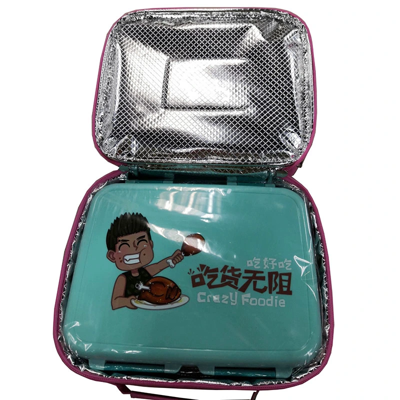 High Quality Lunch Bag in Durable Insulated Lining for Big Lunch Box with Name Card Holder