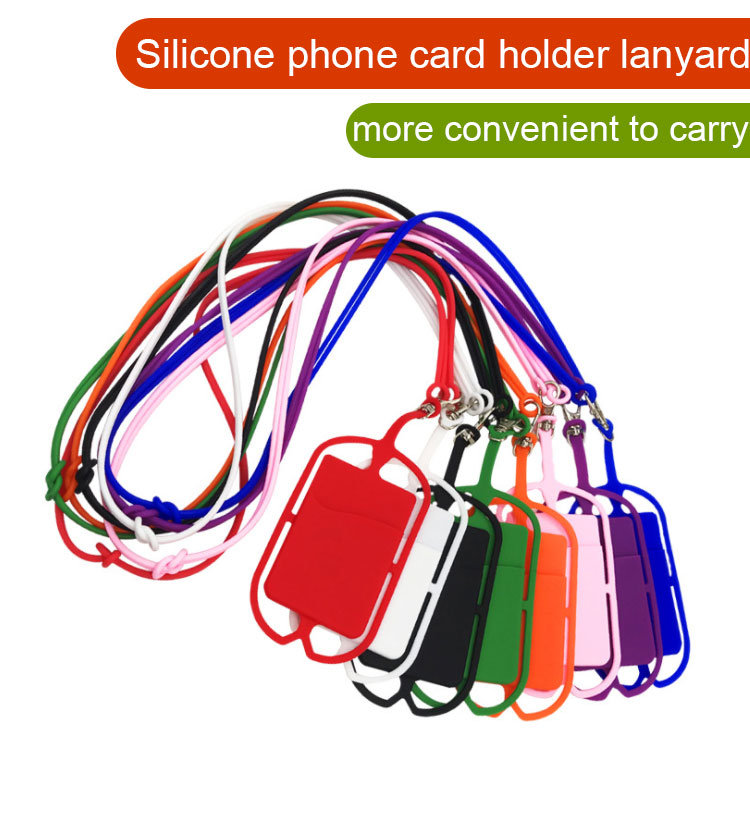 Silicone Mobile Cell Phone Back Strap with Card Holder