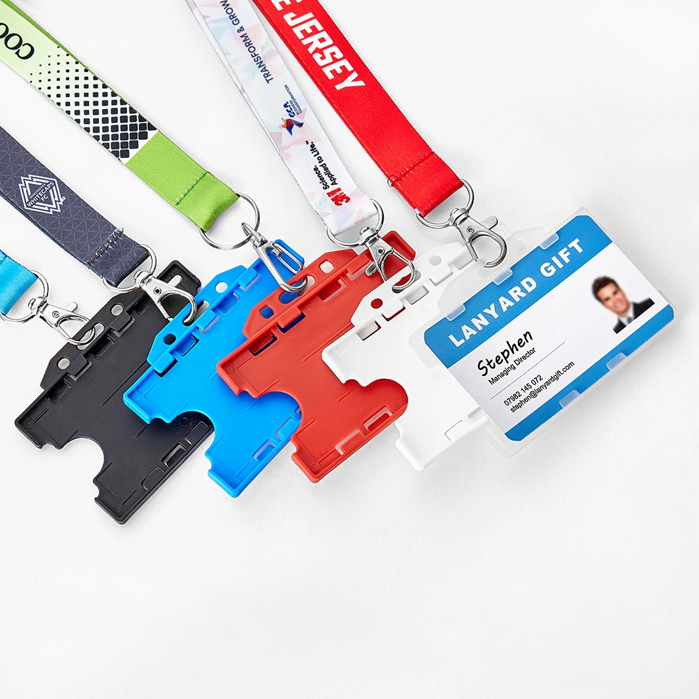 2 Cards Two-Sided Plastic Badge ID Credit Card Holders, Worker Card Holder, Bank Card Holder, Promotional Gift Card Holder