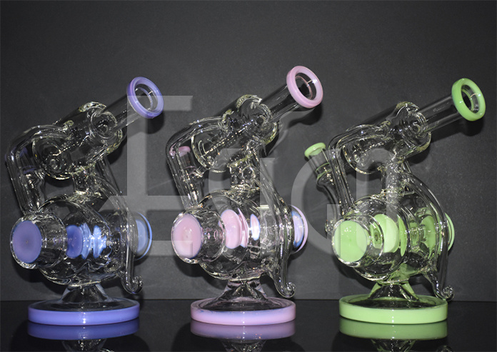 Esigo Factory Price Slime Colors Super Recycler Hookah Glass Pipe