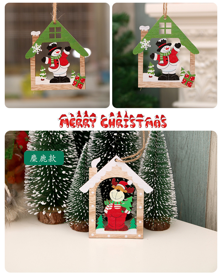 Christmas Decorations Wooden Craft Laser Hollow Christmas Tree Pendants Wooden Creative New Wooden Pendants
