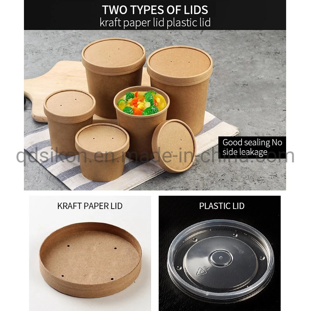 China Supplier of Biodegradable Paper Soup/Salad Bowl with Lid