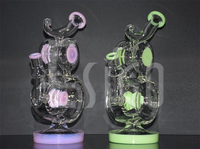 Esigo Factory Price Slime Colors Super Recycler Hookah Glass Pipe